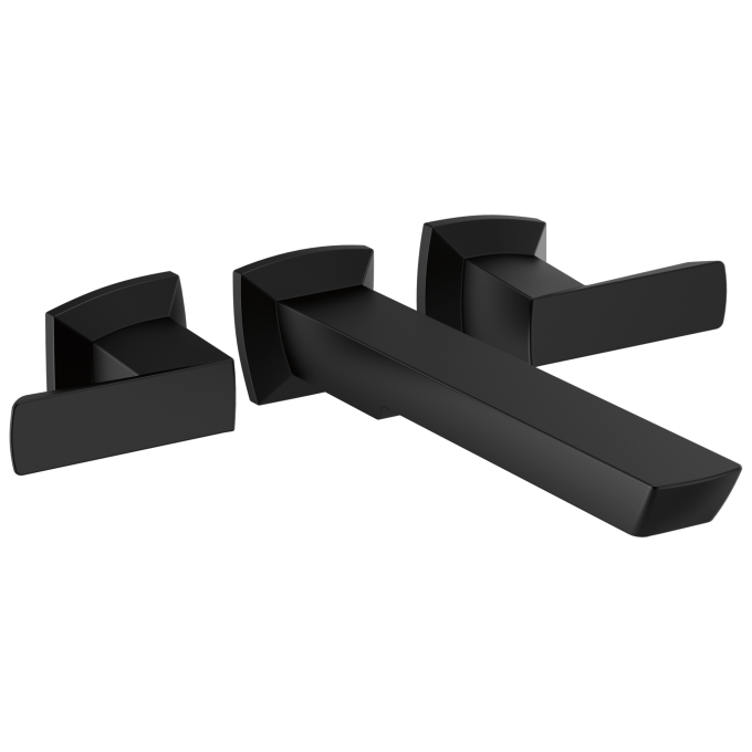 BRIZO Vettis Two-Handle Wall Mount Tub Filler — Matte Black