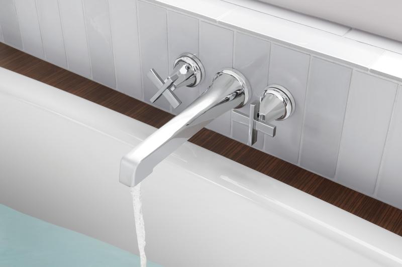 BRIZO Levoir Two-Handle Wall Mount Tub Filler - Less Handles — Chrome