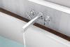BRIZO Levoir Two-Handle Wall Mount Tub Filler Cross Handle Kit — Chrome