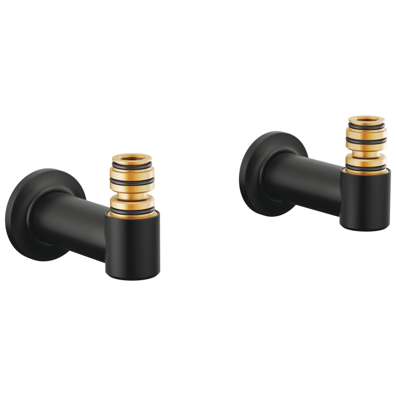 BRIZO Kintsu Wall Mount Tub Filler Unions — Matte Black