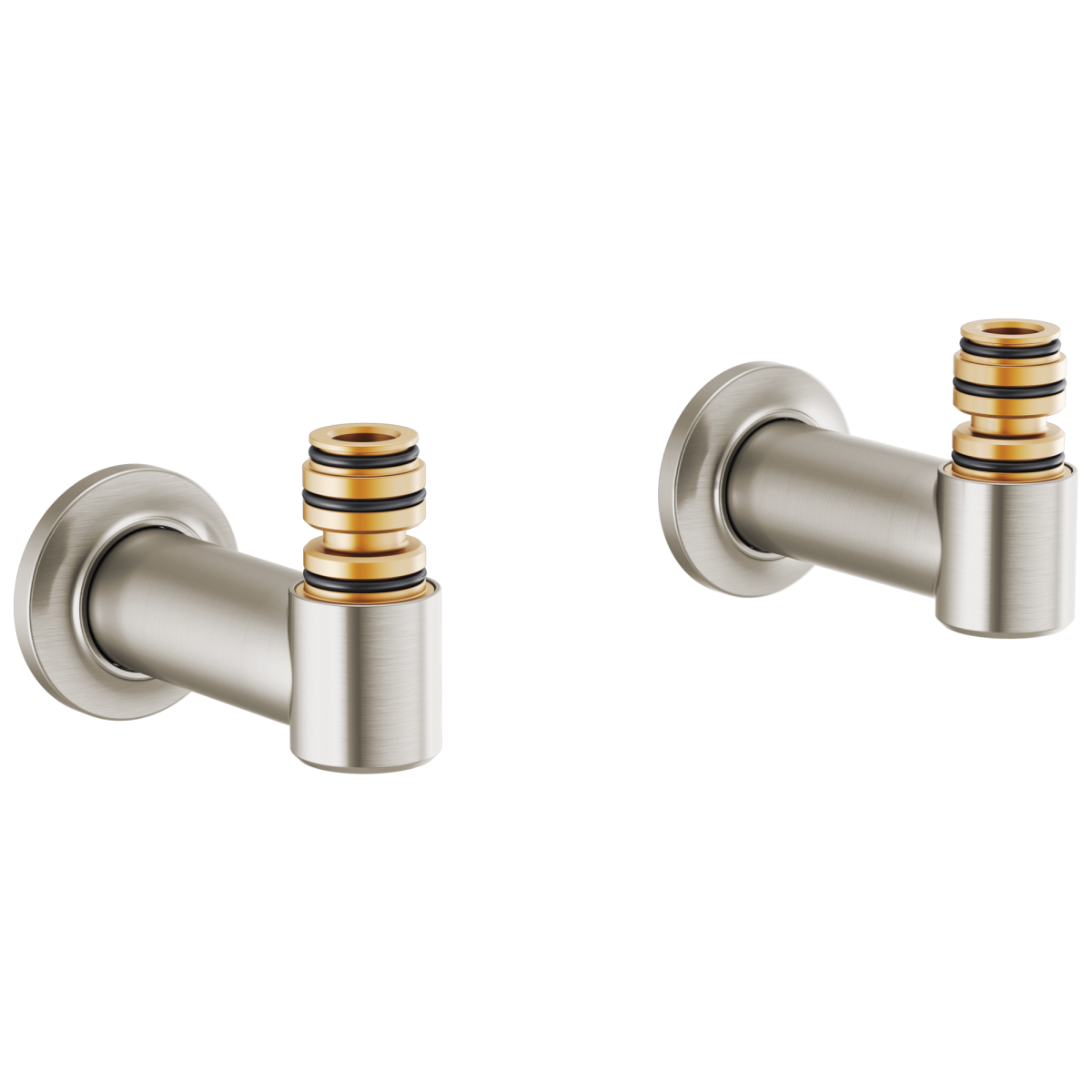 BRIZO Kintsu Wall Mount Tub Filler Unions — Luxe Nickel
