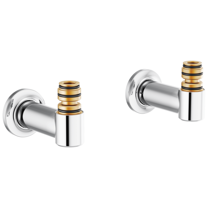 BRIZO Kintsu Wall Mount Tub Filler Unions — Chrome