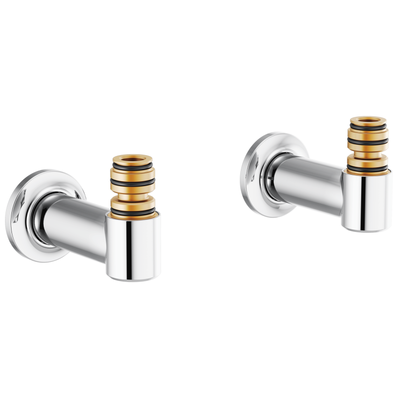 BRIZO Kintsu Wall Mount Tub Filler Unions — Chrome