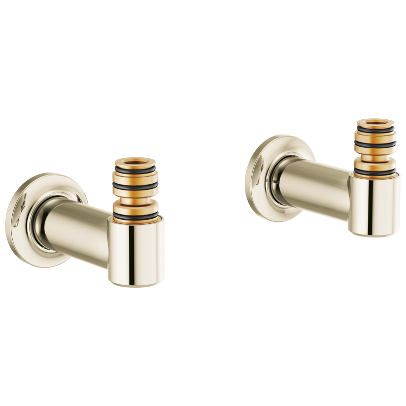BRIZO Frank Lloyd Wright Wall Mount Tub Filler Unions — Polished Nickel
