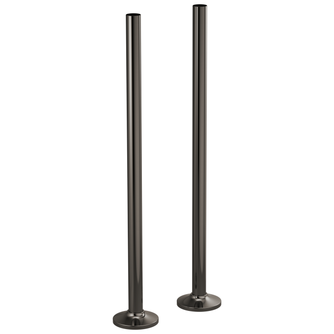 BRIZO Kintsu Floor Mount Tub Filler Unions — Brilliance Black Onyx