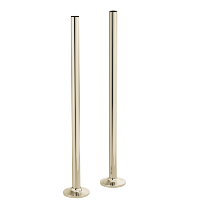 BRIZO Frank Lloyd Wright Floor Mount Tub Filler Unions — Polished Nickel