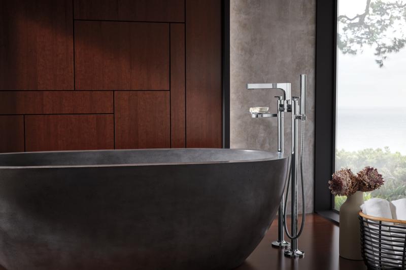 BRIZO Kintsu Floor Mount Tub Filler Unions — Chrome