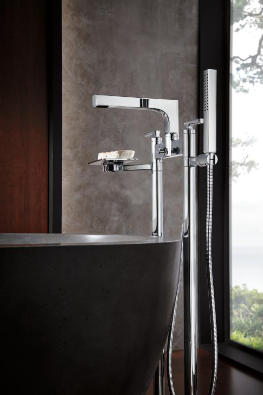 BRIZO Kintsu Floor Mount Tub Filler Unions — Chrome