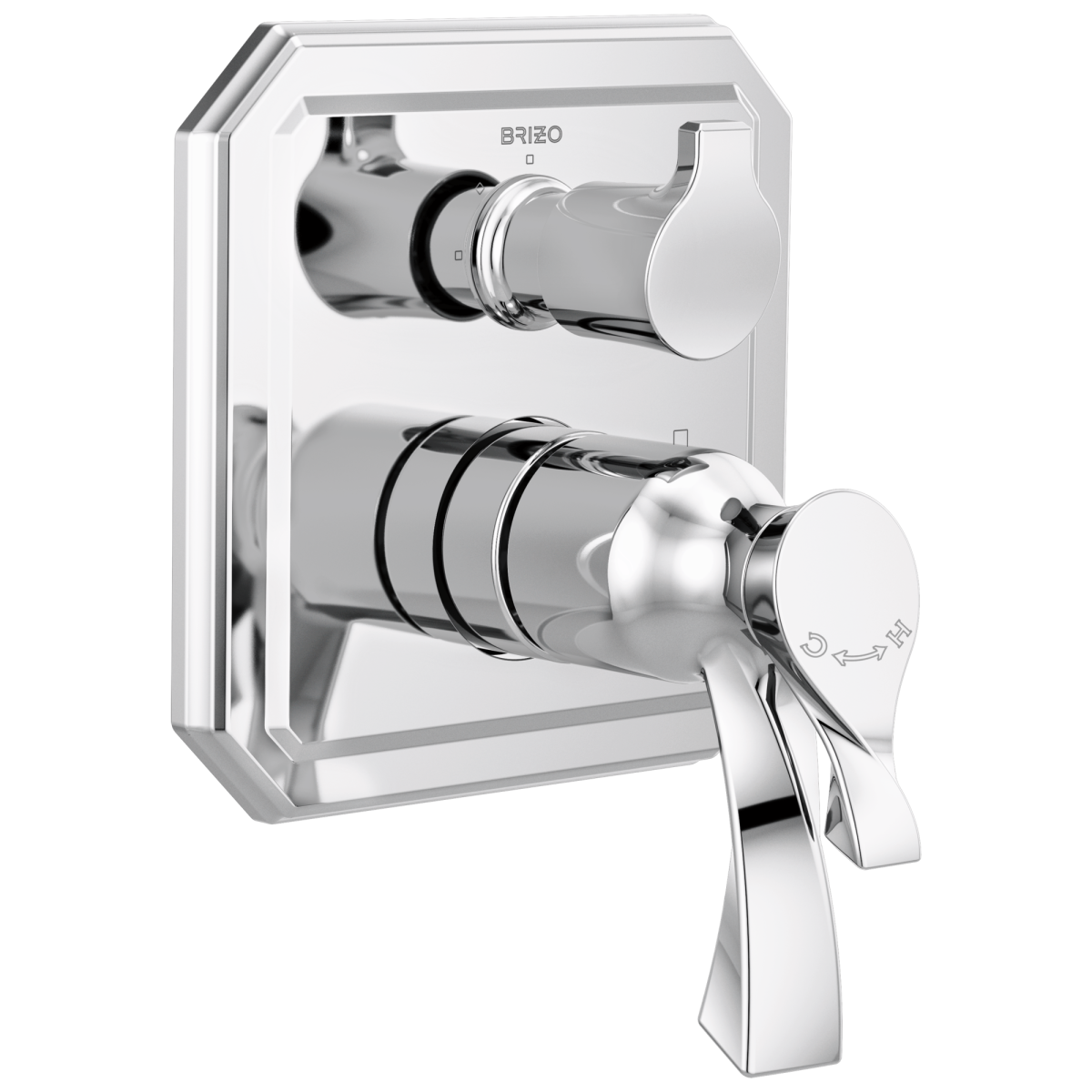 BRIZO Virage TempAssure Thermostatic Valve with Integrated 3-Function Diverter Trim — Chrome