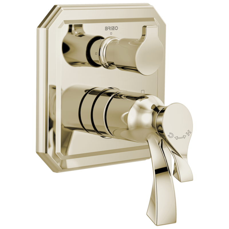 BRIZO Virage TempAssure Thermostatic Valve with Integrated 3-Function Diverter Trim — Polished Nickel
