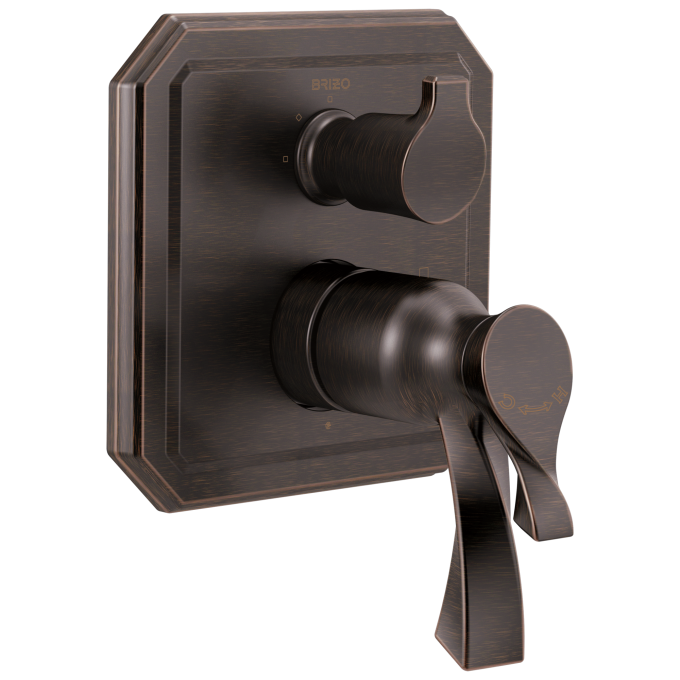 BRIZO Virage TempAssure Thermostatic Valve with Integrated 3-Function Diverter Trim — Venetian Bronze