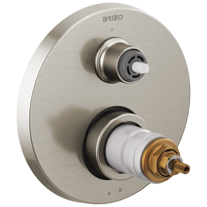 BRIZO Litze TempAssure Thermostatic Valve with 3-Function Diverter Trim - Less Handles — Luxe Nickel
