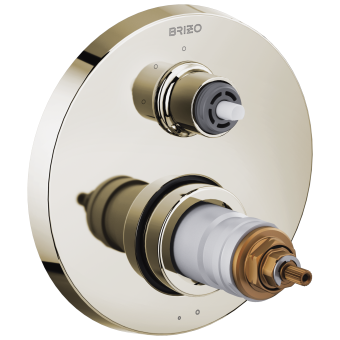 BRIZO Litze TempAssure Thermostatic Valve with 3-Function Diverter Trim - Less Handles — Polished Nickel