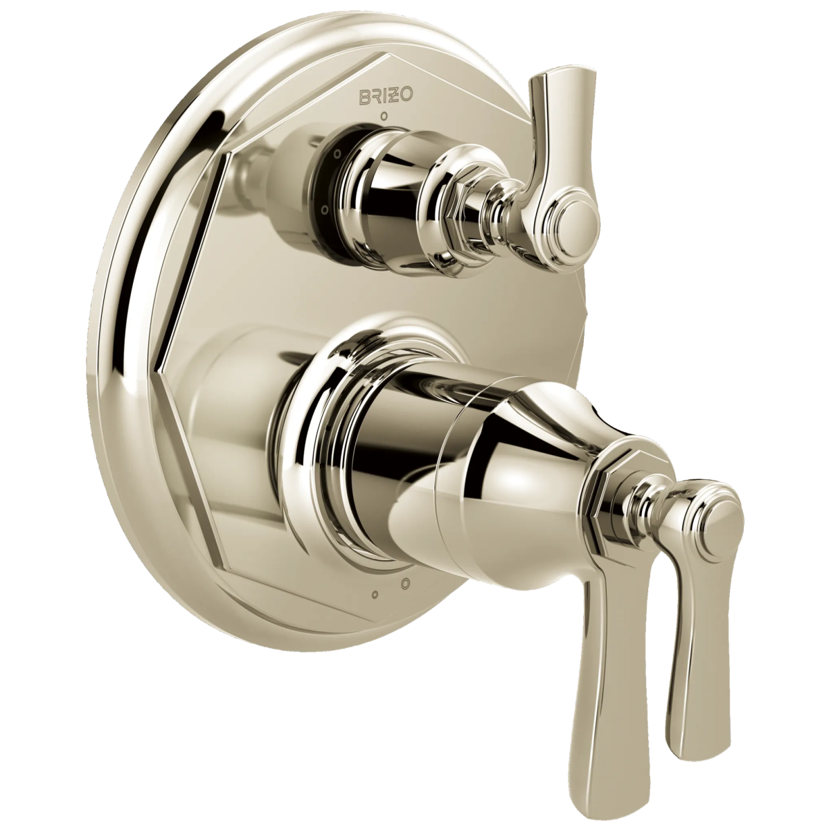 BRIZO Rook TempAssure Thermostatic Valve with 3-Function Diverter Trim — Polished Nickel