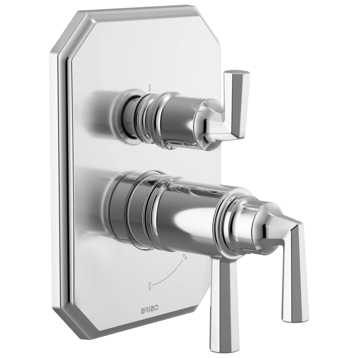BRIZO Beauclere TempAssure Thermostatic Valve with Integrated 3-Function Diverter Trim — Chrome