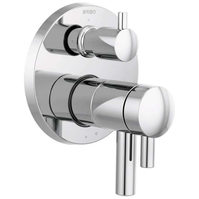 BRIZO Odin TempAssure Thermostatic Valve with Integrated 3-Function Diverter Trim — Chrome