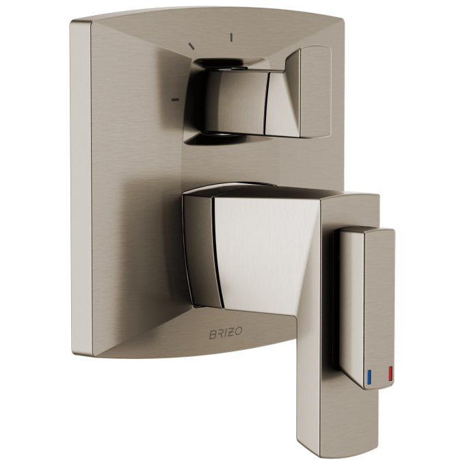 BRIZO Vettis Tempassure Thermostatic Valve With Integrated 3-Function Diverter Trim — Luxe Nickel
