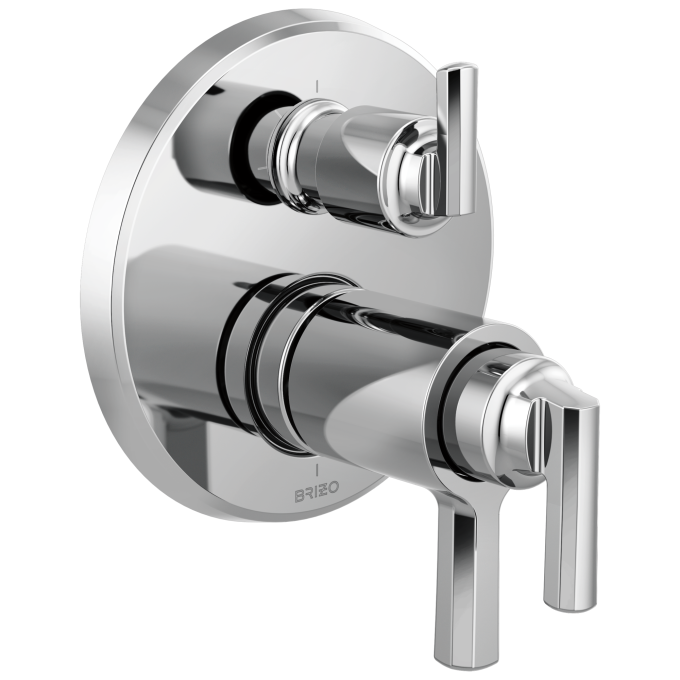 BRIZO Levoir Tempassure Thermostatic Valve With Integrated 3-Function Diverter Trim — Chrome