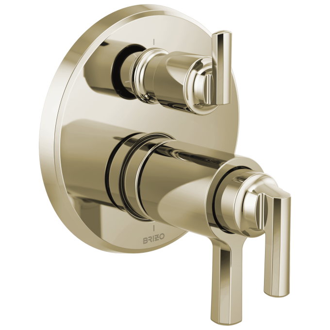 BRIZO Levoir Tempassure Thermostatic Valve With Integrated 3-Function Diverter Trim — Polished Nickel