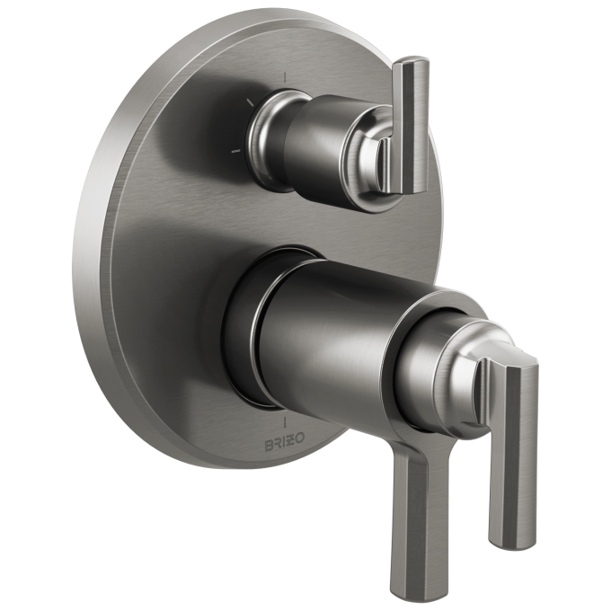 BRIZO Levoir Tempassure Thermostatic Valve With Integrated 3-Function Diverter Trim — Luxe Steel