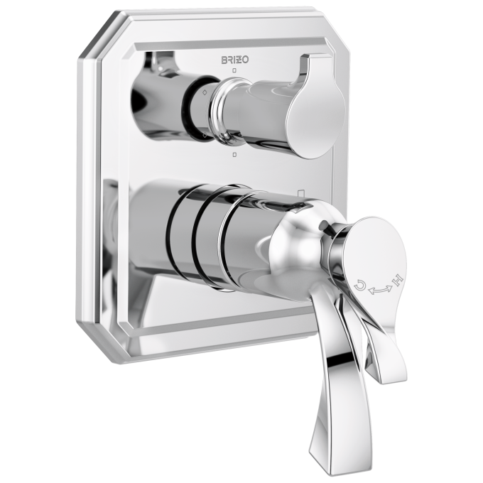 BRIZO Virage TempAssure Thermostatic Valve with Integrated 6-Function Diverter Trim — Chrome