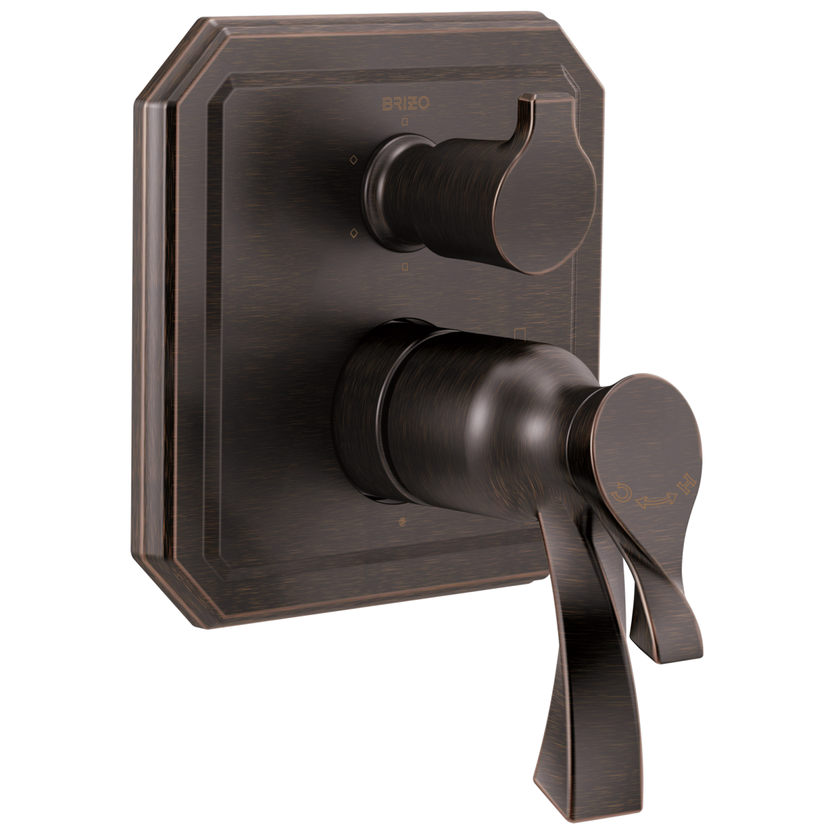 BRIZO Virage TempAssure Thermostatic Valve with Integrated 6-Function Diverter Trim — Venetian Bronze