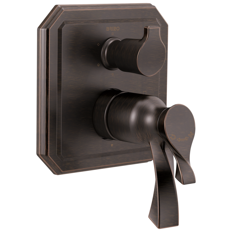 BRIZO Virage TempAssure Thermostatic Valve with Integrated 6-Function Diverter Trim — Venetian Bronze