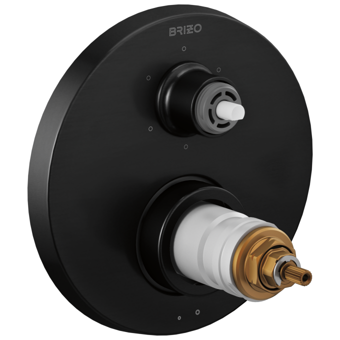 BRIZO Litze TempAssure Thermostatic Valve with 6-Function Diverter Trim - Less Handles — Matte Black