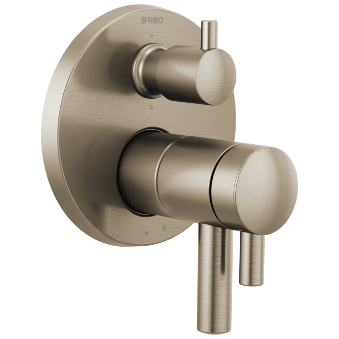BRIZO Odin TempAssure Thermostatic Valve with Integrated 6-Function Diverter Trim — Brushed Nickel