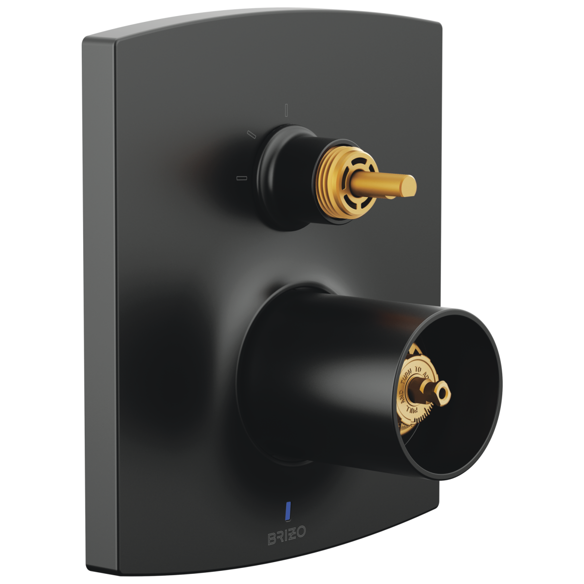 BRIZO Kintsu Pressure Balance Valve Trim with Integrated 3-Function Diverter Trim - Less Handles — Matte Black