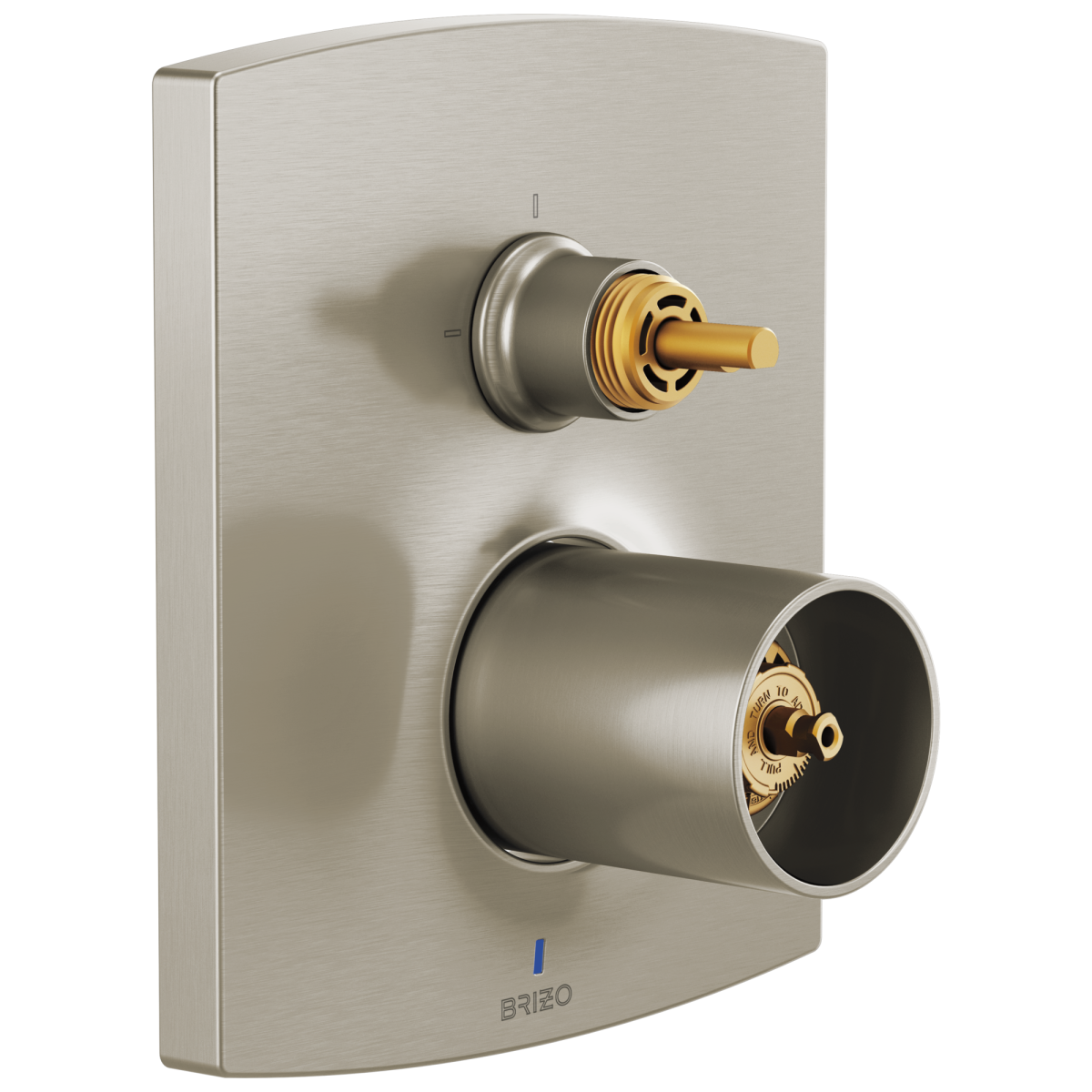 BRIZO Kintsu Pressure Balance Valve with Integrated 3-Function Diverter Trim - Less Handles — Luxe Nickel