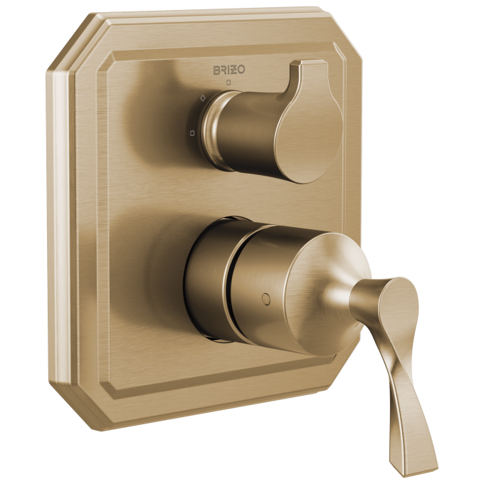 BRIZO Virage Pressure Balance Valve with Integrated 3-Function Diverter Trim — Luxe Gold