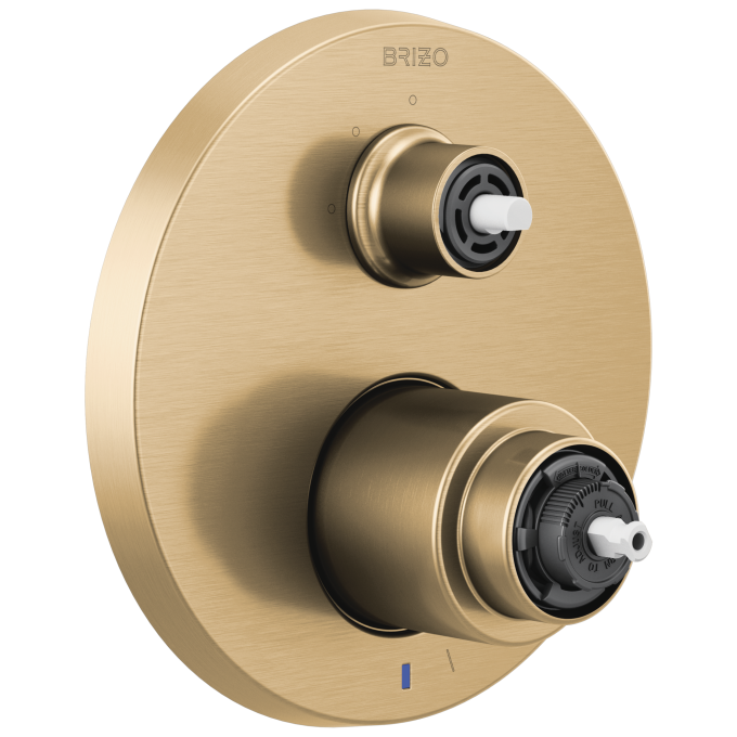 BRIZO Litze Pressure Balance Valve with Integrated 3-Function Diverter Trim - Less Handles — Luxe Gold