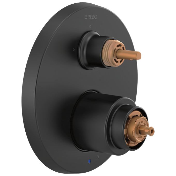 BRIZO Jason Wu for BRIZO Pressure Balance Valve with Integrated 3-Function Diverter Trim  - Less Handles — Matte Black