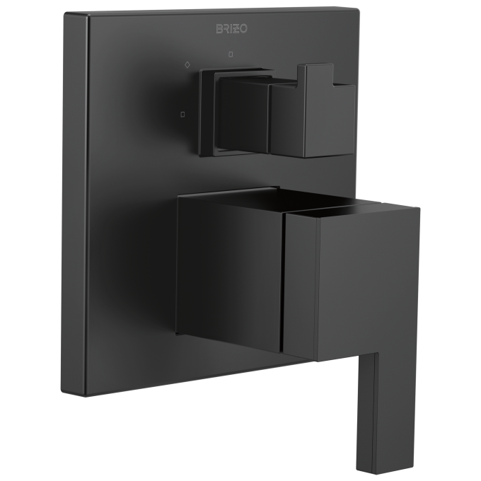 BRIZO Siderna Pressure Balance Valve with Integrated 3-Function Diverter Trim — Matte Black