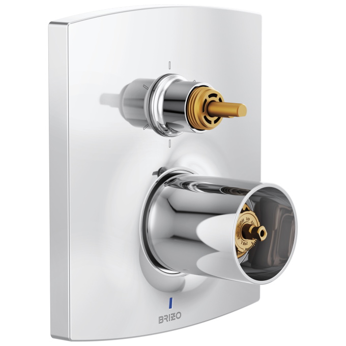 BRIZO Kintsu Pressure Balance Valve with Integrated 6-Function Diverter Trim - Less Handles — Chrome