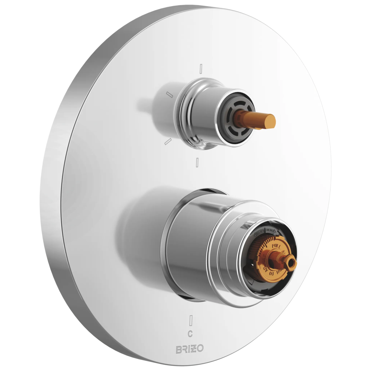 BRIZO Roccesco Pressure Balance Valve with Integrated 6-Function Diverter Trim - Less Handles — Chrome