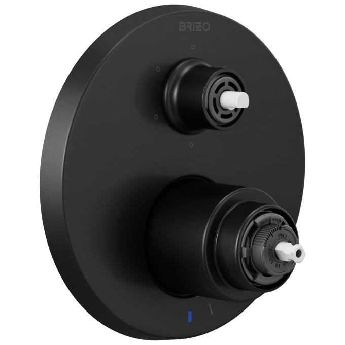 BRIZO Litze Pressure Balance Valve with Integrated 6-Function Diverter Trim - Less Handles — Matte Black