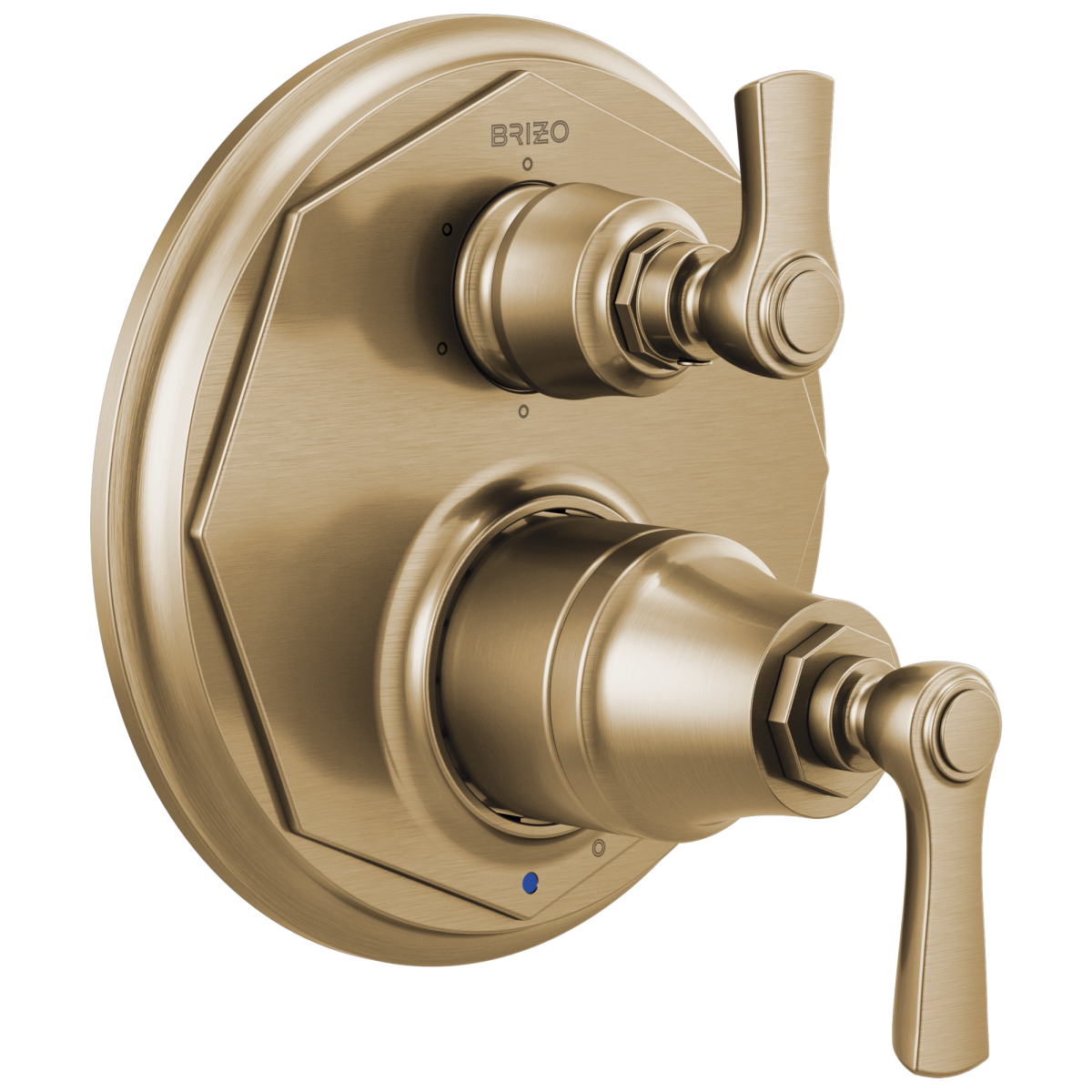 BRIZO Rook Pressure Balance Valve with Integrated 6-Function Diverter Trim — Luxe Gold