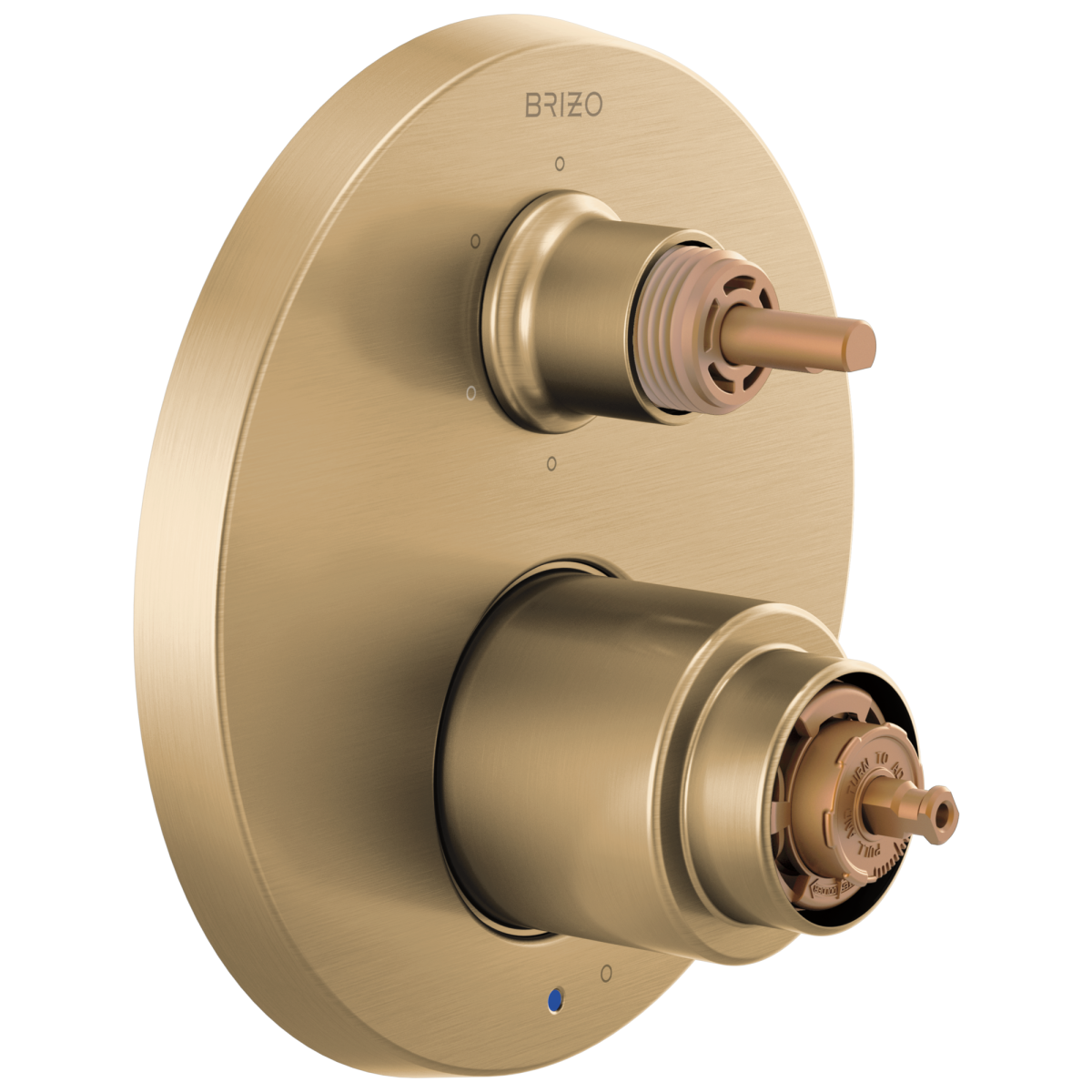 BRIZO Odin Pressure Balance Valve with Integrated 6-Function Diverter Trim - Less Handles — Luxe Gold