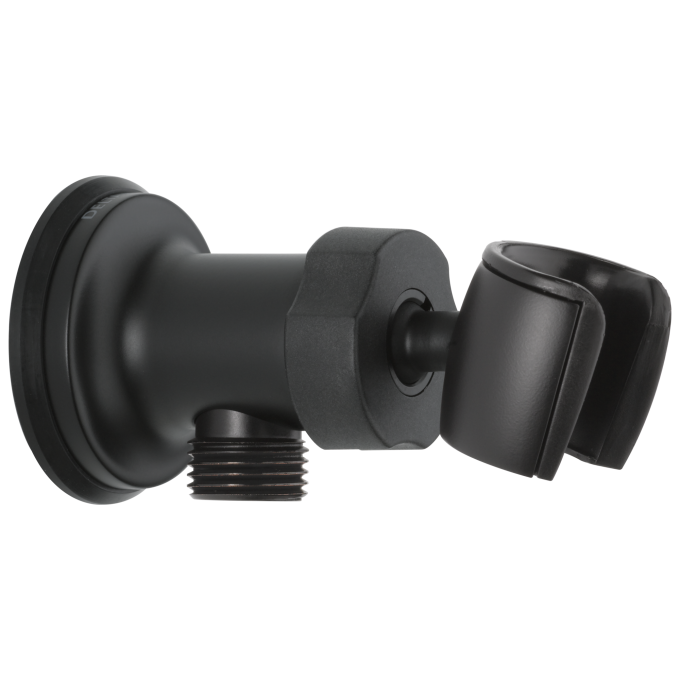 DELTA Universal Showering Components Adjustable Wall Mount Elbow — Matte Black