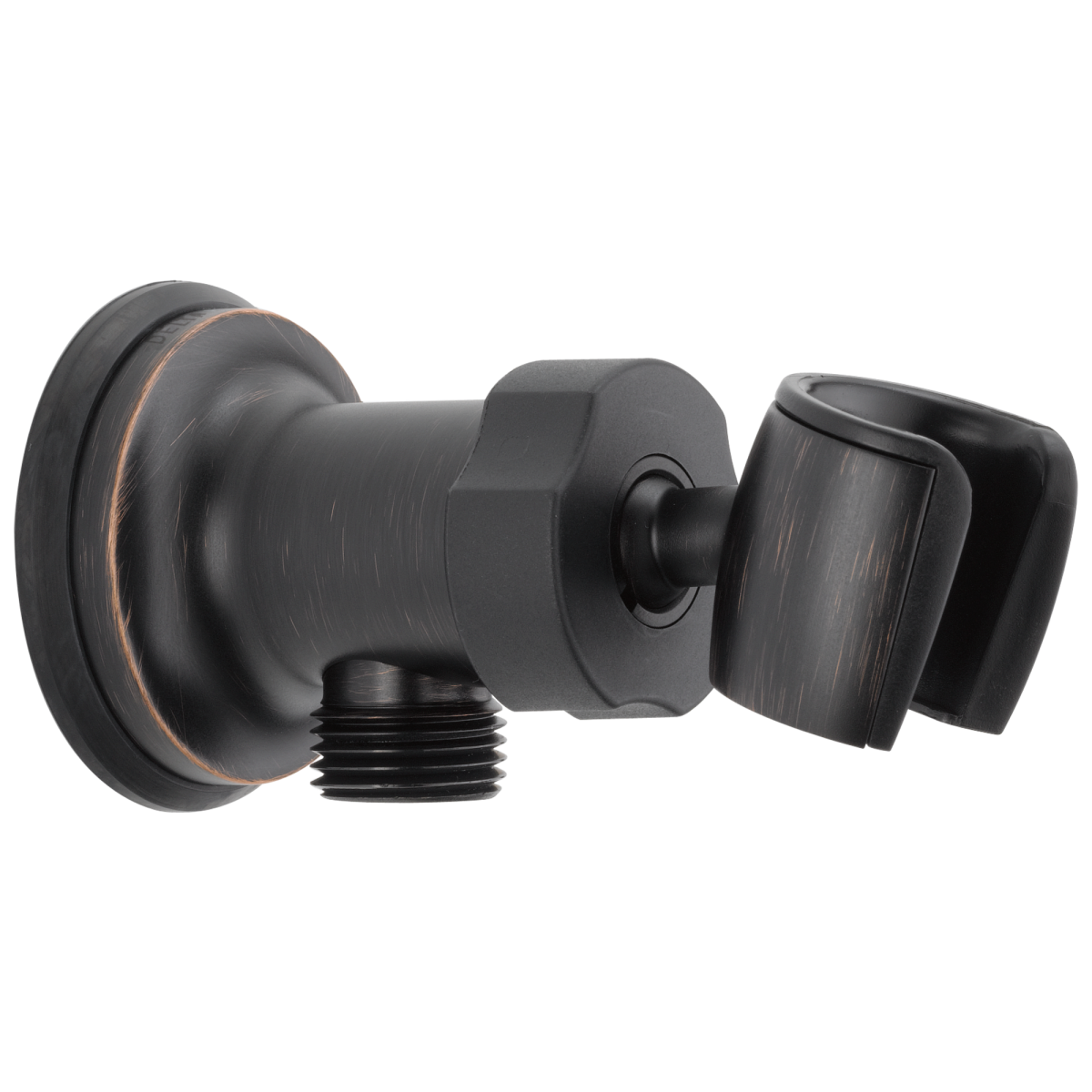 DELTA Universal Showering Components Adjustable Wall Mount Elbow — Venetian Bronze