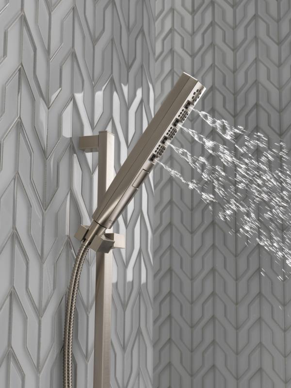 DELTA Universal Showering Components H2OKINETIC Hand Shower 1.75 GPM w/Slide Bar 4S — Lumicoat® Stainless