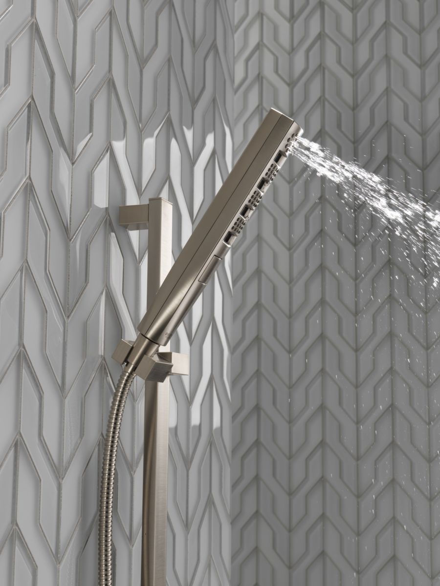 DELTA Universal Showering Components H2OKINETIC Hand Shower 1.75 GPM w/Slide Bar 4S — Lumicoat® Stainless
