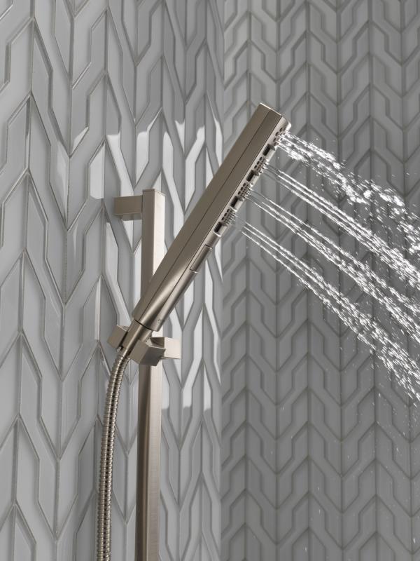 DELTA Universal Showering Components H2OKINETIC Hand Shower 1.75 GPM w/Slide Bar 4S — Lumicoat® Stainless